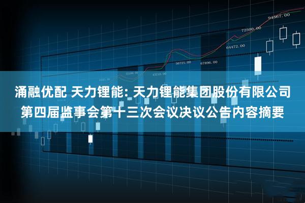 涌融优配 天力锂能: 天力锂能集团股份有限公司第四届监事会第十三次会议决议公告内容摘要